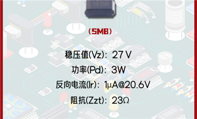 【每日一品】Slkor薩科微27V穩(wěn)定電壓值的穩(wěn)壓二極管1SMB5935B，廣泛應(yīng)用于汽車充電系統(tǒng)等領(lǐng)域